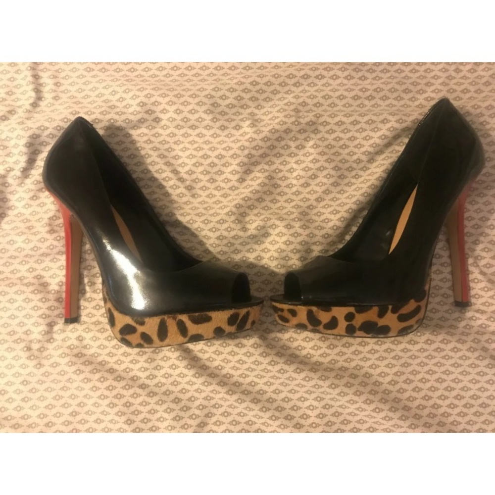 Steve Madden Jaagg Patent Platform Cheetah Heels - image 3